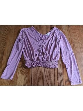 PST Mauve Crop Top, Ruffled XL